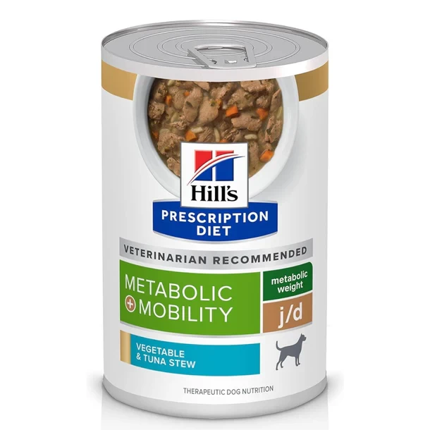 Hill's Prescription Diet Metabolic + j/d Mobility 犬用體重管理及關節護理配方罐頭 - 吞拿魚燉蔬菜