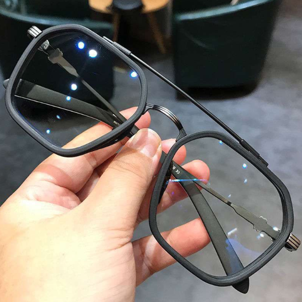 Blue Light Blocking Fashion High-end Glasses Men Optical Clear Glasses Black Square Frame Eyeglasses Anti-radiation